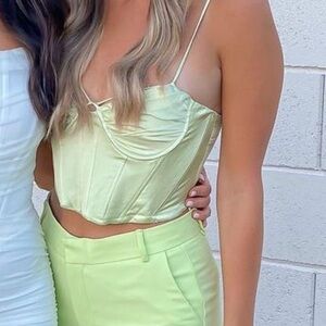 Zara green corset top